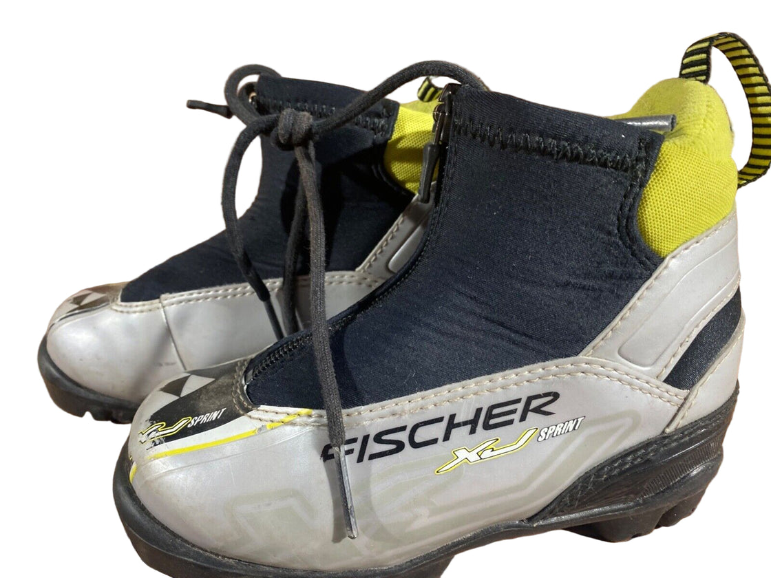 Fischer XJ Sprint Kids Nordic Cross Country Ski Boots Size EU30 US11.5 NNN F-526