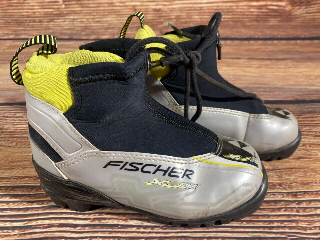 Fischer XJ Sprint Kids Nordic Cross Country Ski Boots Size EU30 US11.5 NNN F-526