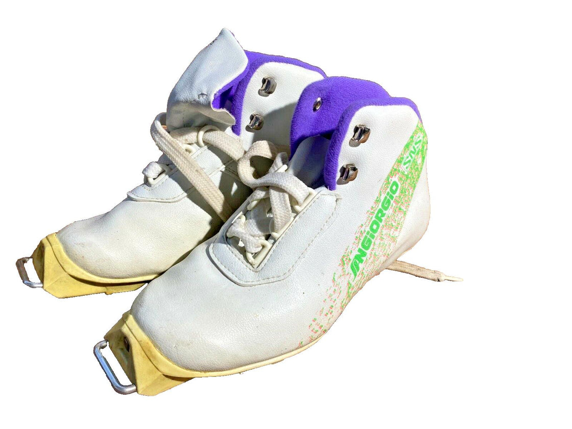 SANGIORGIO Vintage Nordic Cross Country Ski Boot EU35 US4.5 SNS Old Binding 1231