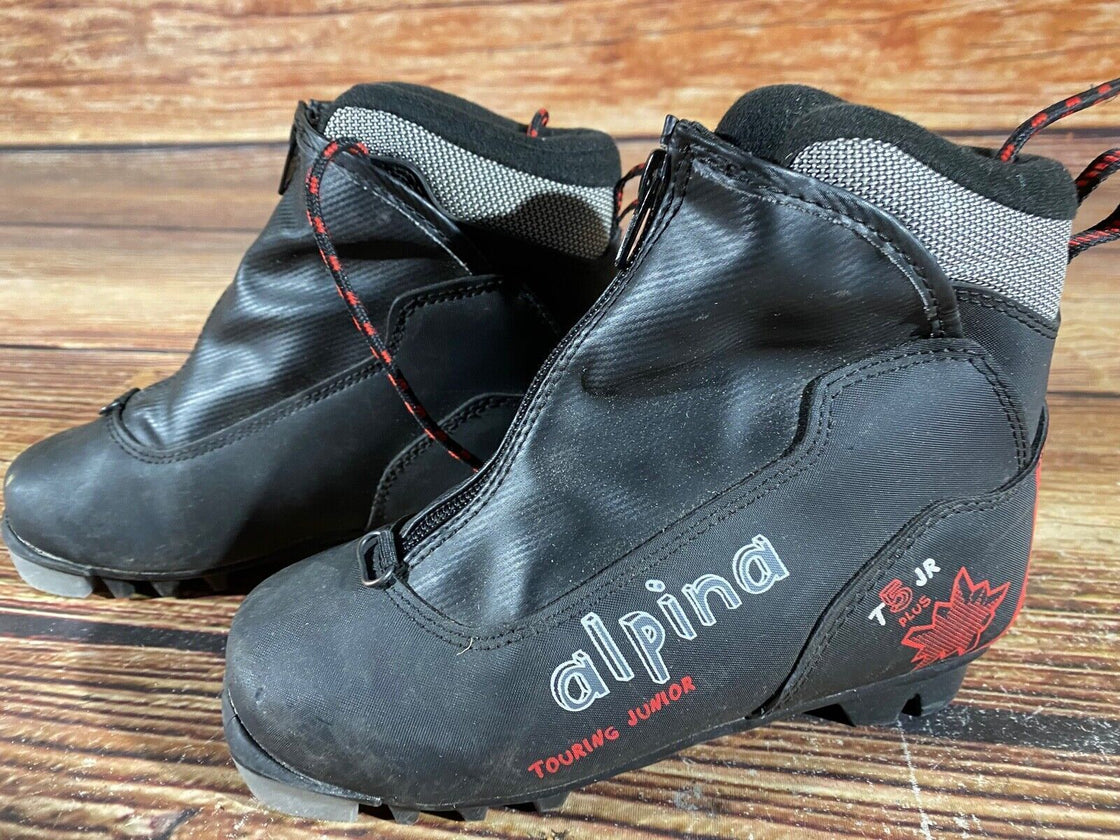 Alpina T5Plus Kids Nordic Cross Country Ski Boots Size EU33 US2 NNN A-891