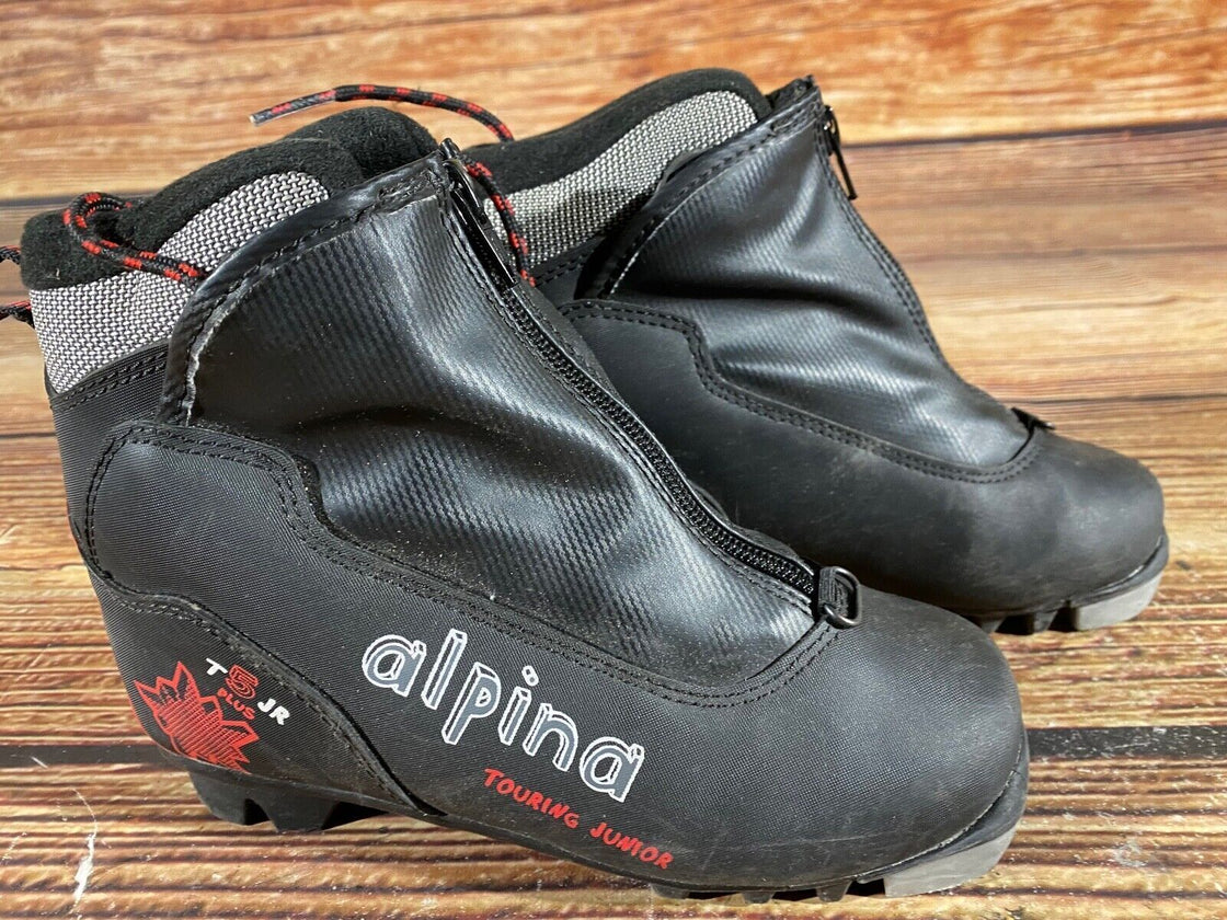 Alpina T5Plus Kids Nordic Cross Country Ski Boots Size EU33 US2 NNN A-891