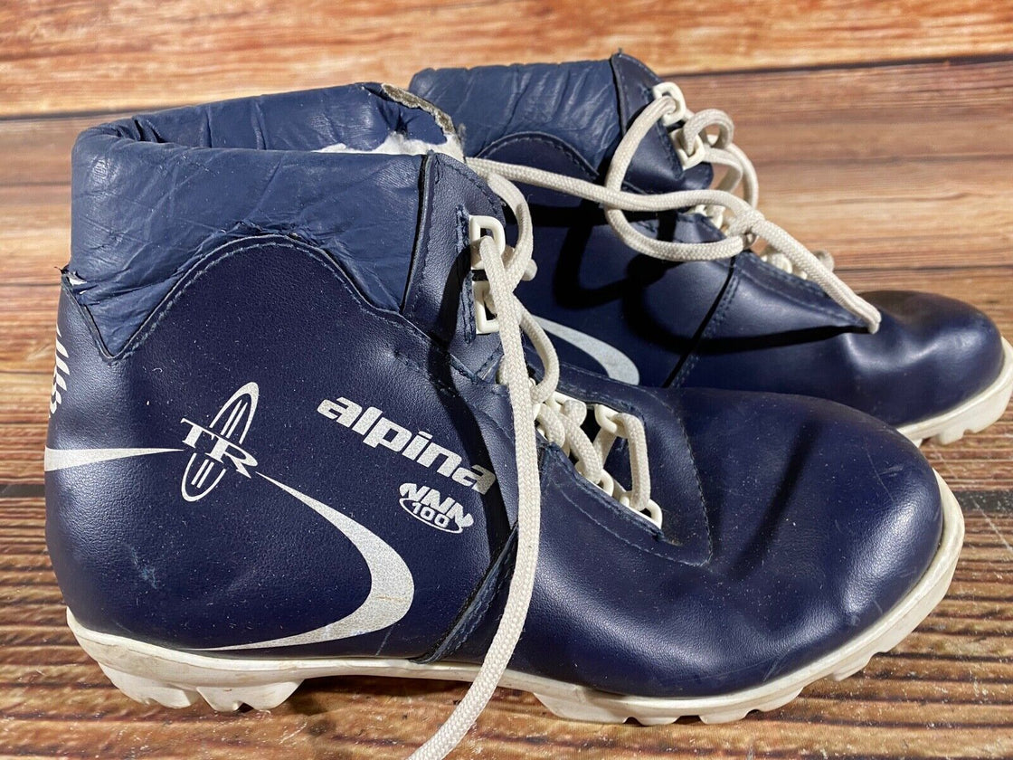 Alpina 100 Kids Nordic Cross Country Ski Boots Size EU37 US5 for NNN A-923