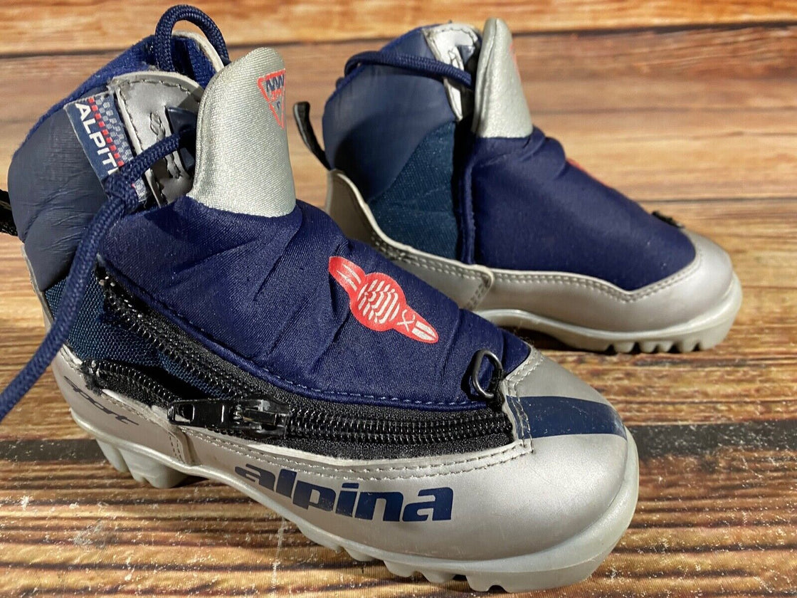 Alpina 311 Kids Nordic Cross Country Ski Boots Size EU26 US9 NNN A-1011