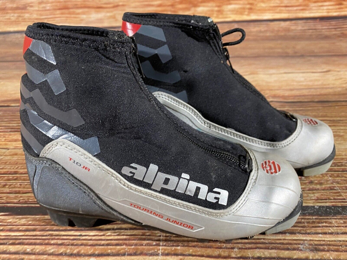 Alpina T10jr Kids Nordic Cross Country Ski Boots Size EU34 US3 for NNN A-904