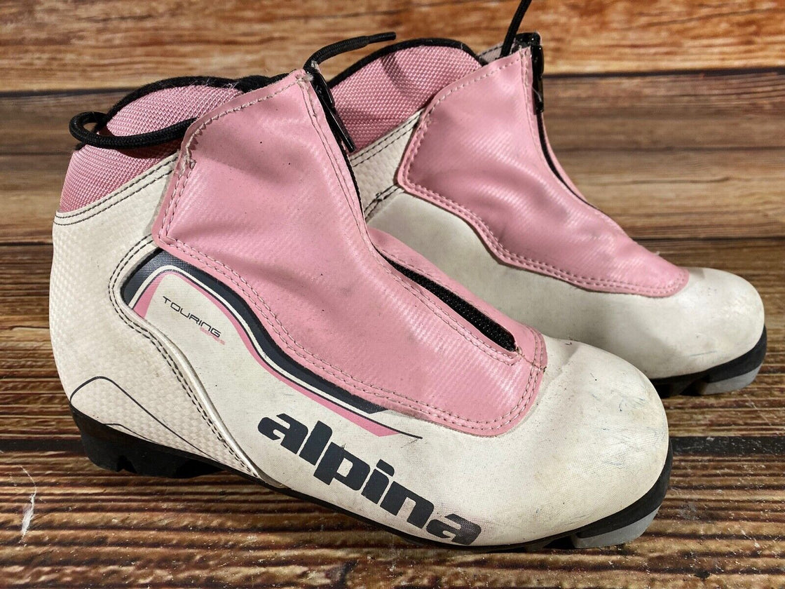 Alpina Touring Kids Nordic Cross Country Ski Boots Size EU35 US3.5 NNN A-892