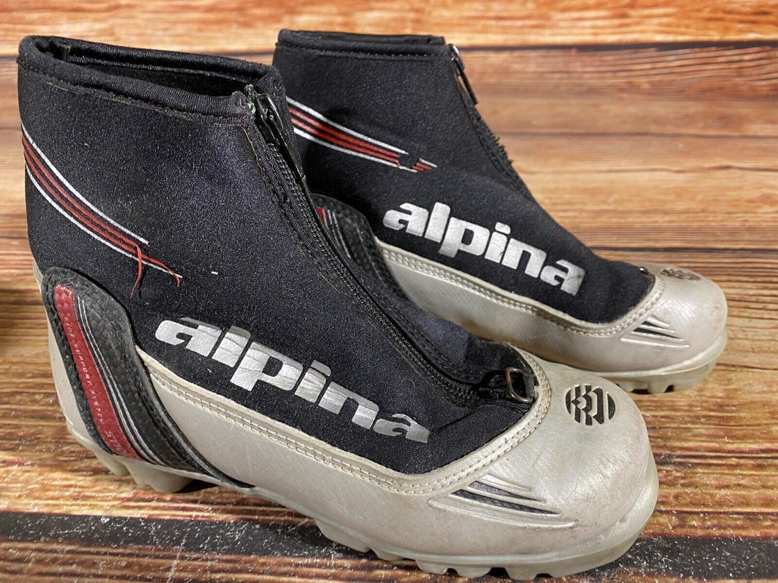 Alpina ST10 Kids Nordic Cross Country Ski Boots Size EU33 US2 for NNN A-910