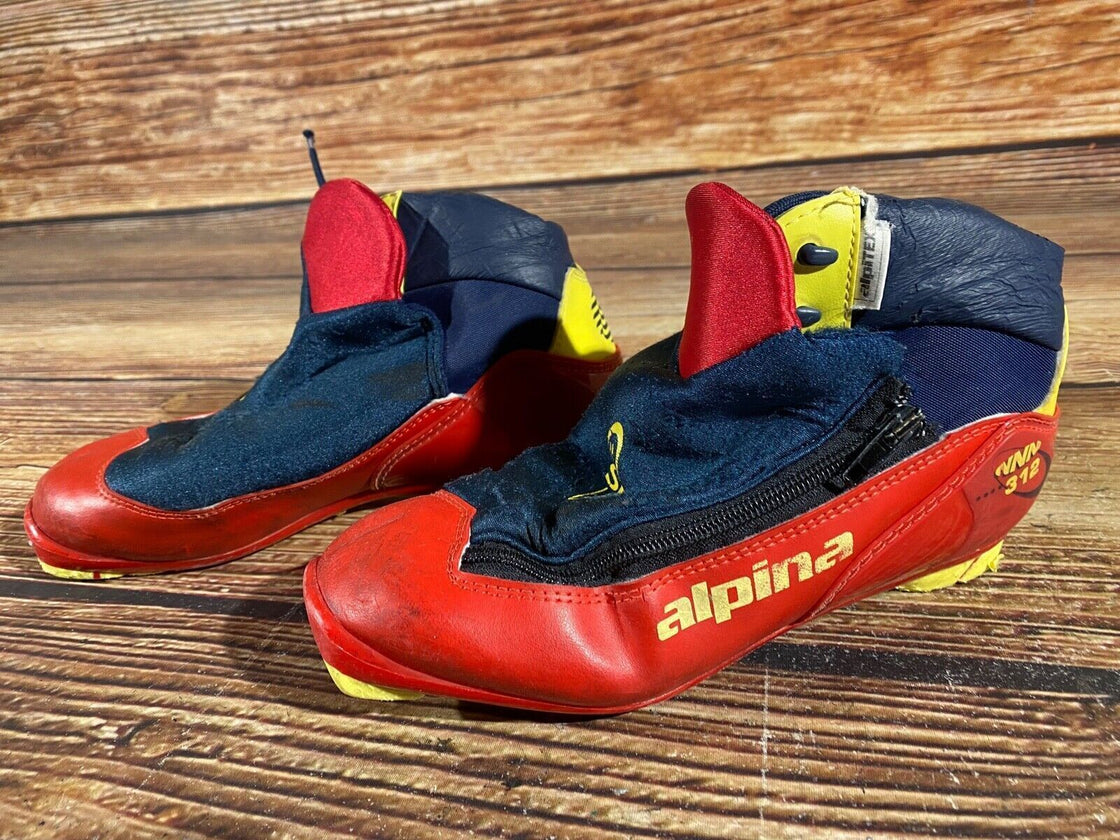 Alpina 312 Nordic Cross Country Ski Boots Kids Size EU37 US5 for NNN A-596