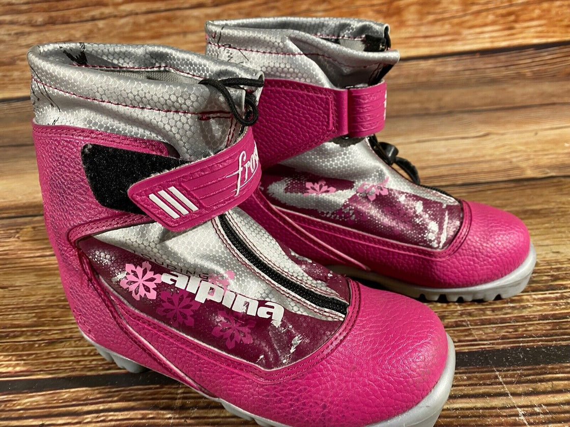 Alpina Frost Kids Nordic Cross Country Ski Boots Size EU32 US1.5 for NNN A-630