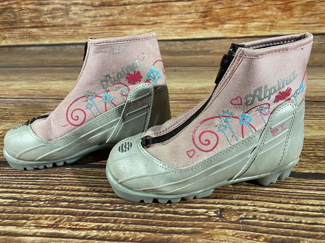 Alpina ST10jr Nordic Cross Country Ski Boots Kids Size EU32 US1.5 for NNN A-594