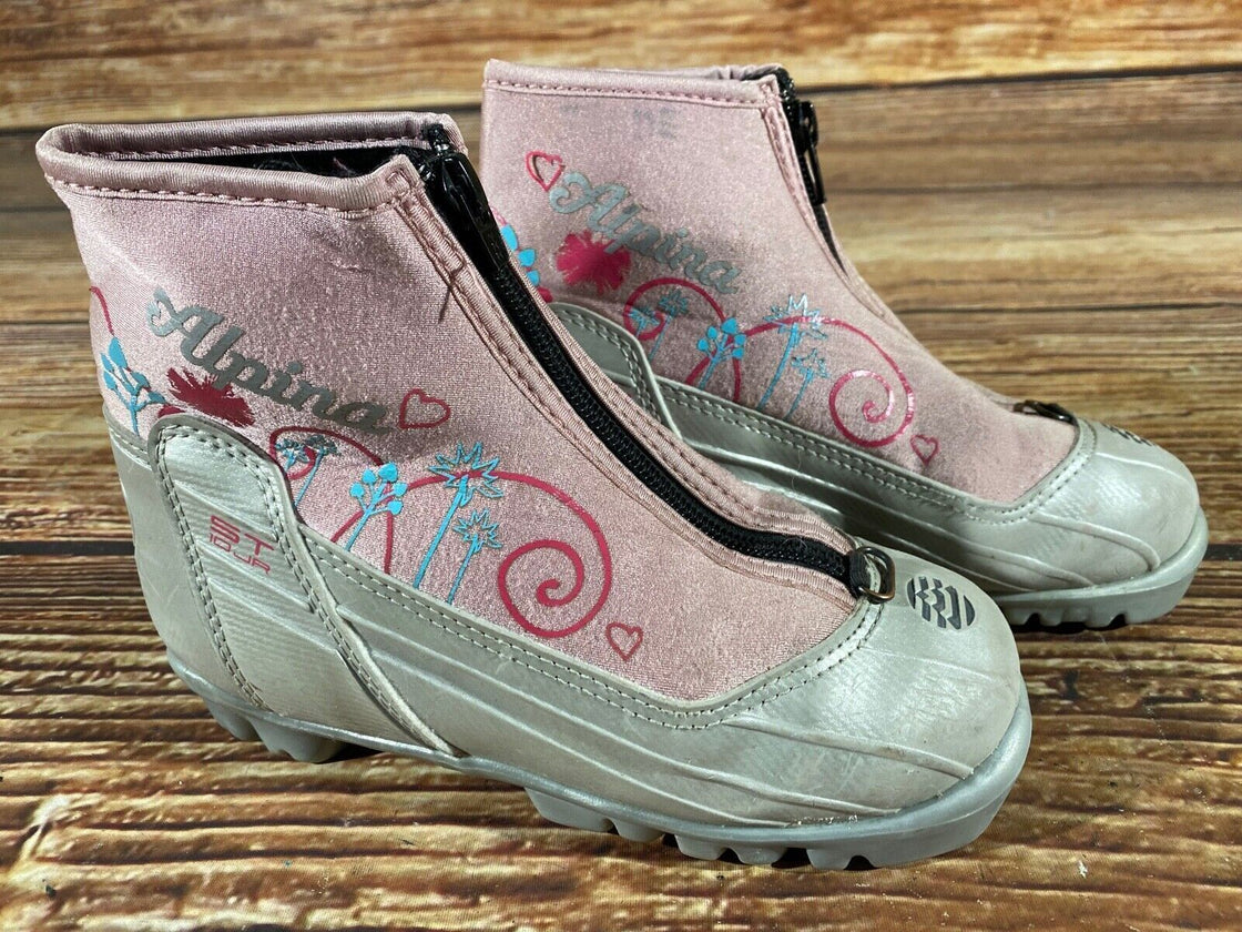 Alpina ST10jr Nordic Cross Country Ski Boots Kids Size EU32 US1.5 for NNN A-594