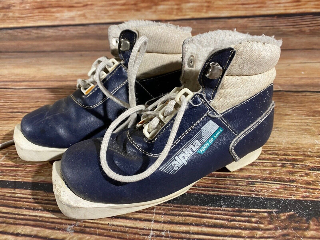 Alpina 80 Junior Nordic Cross Country Ski Boots Kids Size EU29 US11 NNN A-635