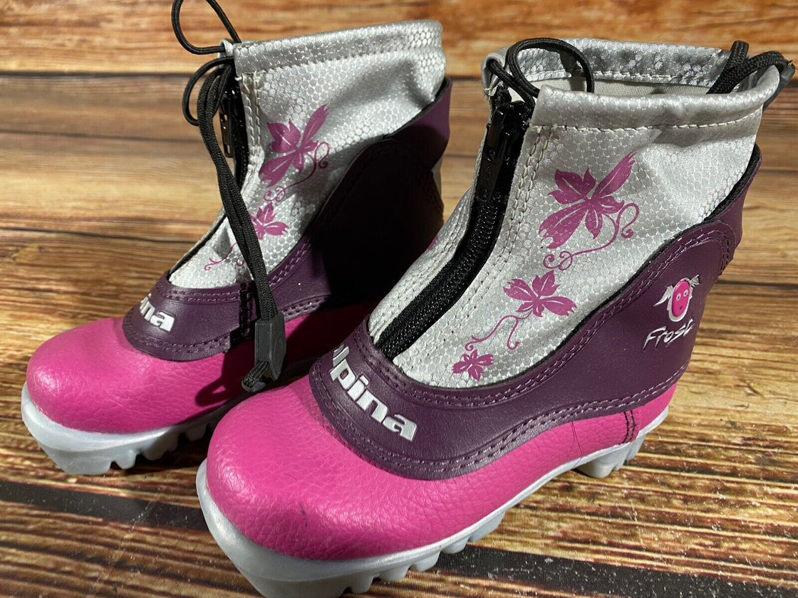 Alpina Frost Kids Nordic Cross Country Ski Boots Size EU26 US8.5 for NNN A-552