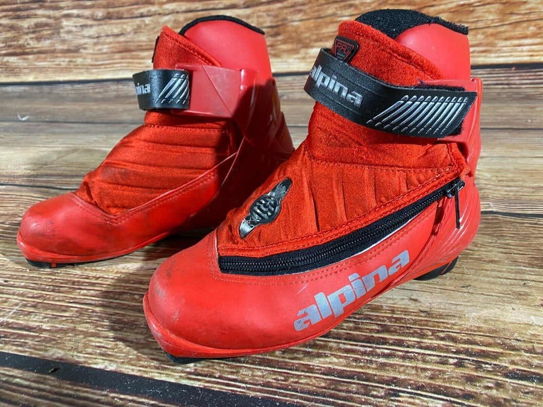 Alpina PRJ Nordic Cross Country Ski Boots Kids Size EU35 US3.5 for NNN A-455