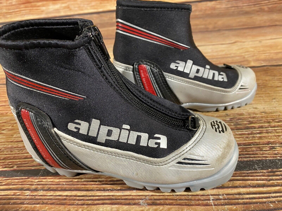 Alpina ST10jr Kids Nordic Cross Country Ski Boots Size EU31 US12.5 NNN A-652