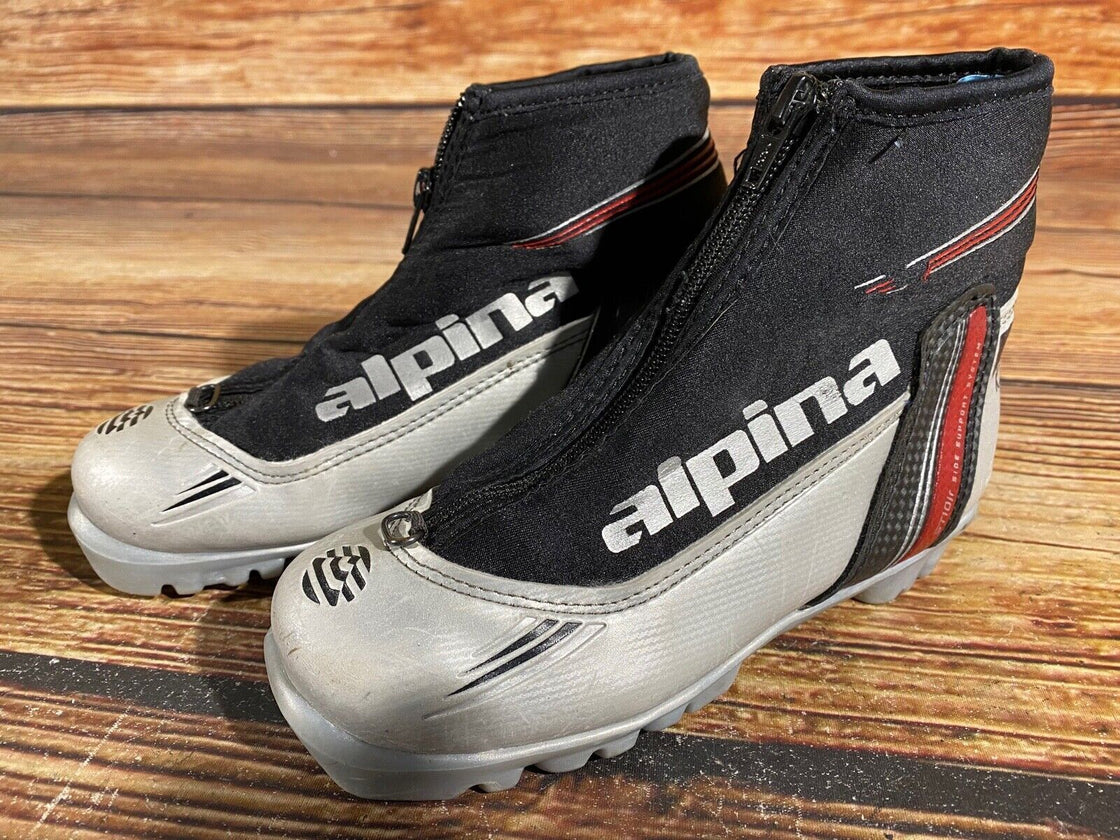 Alpina St10jr Nordic Cross Country Ski Boots Kids Size EU33 US2 for NNN A-622