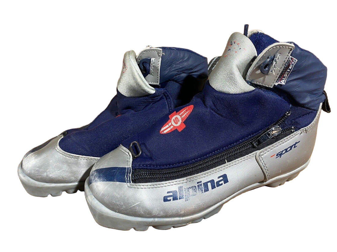 Alpina 311 Kids Nordic Cross Country Ski Boots Size EU34 US3 for NNN A-563