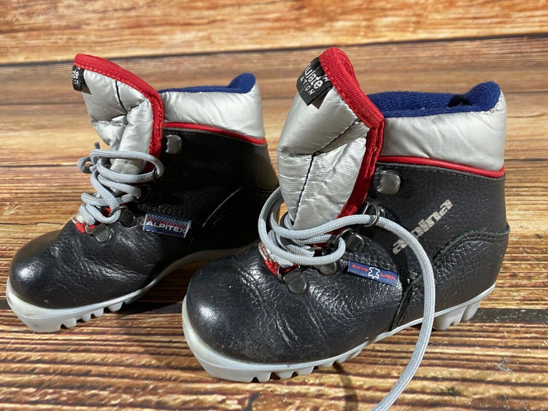 Alpina Nordic Cross Country Ski Boots Kids Size EU26 US9 for NNN A-592