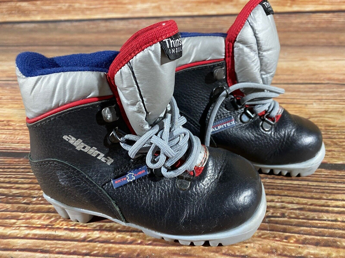 Alpina Nordic Cross Country Ski Boots Kids Size EU26 US9 for NNN A-592