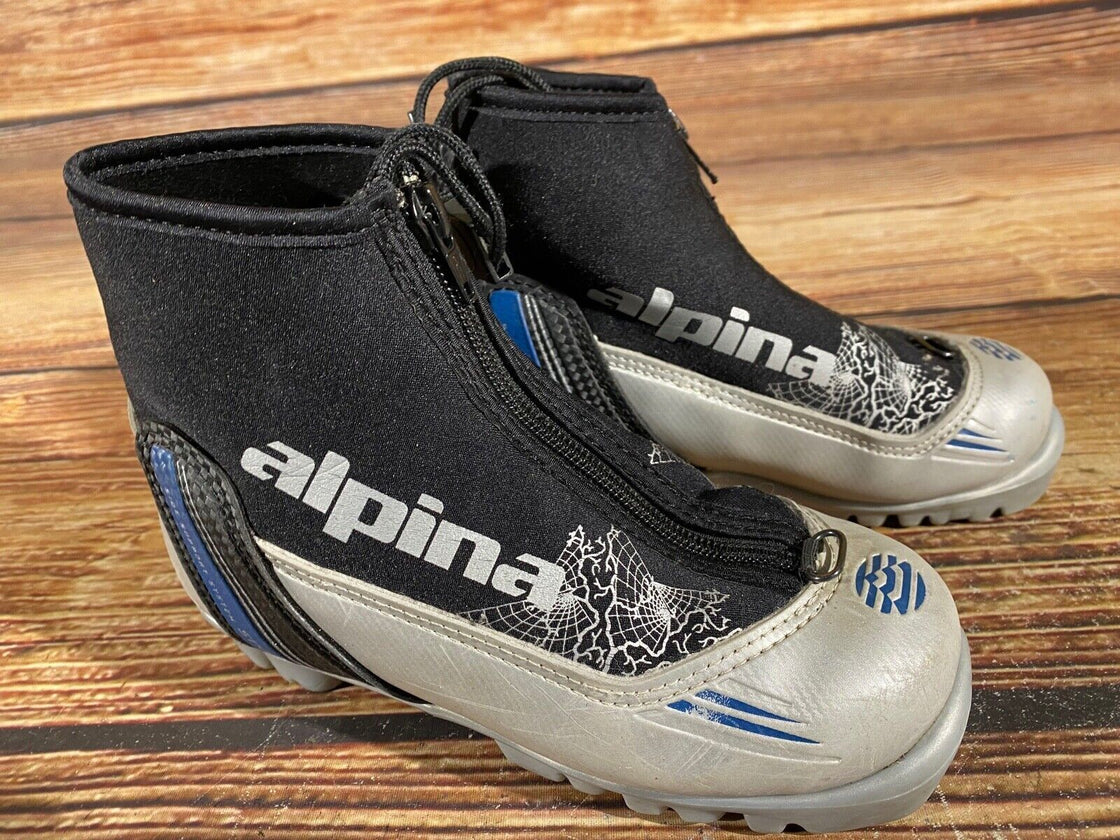 Alpina ST10jr Kids Nordic Cross Country Ski Boots Size EU32 US1.5 NNN A-539