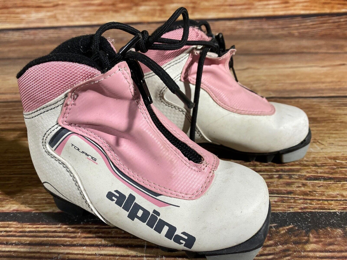 Alpina Touringj Kids Nordic Cross Country Ski Boots Size EU26 US9 NNN A-536