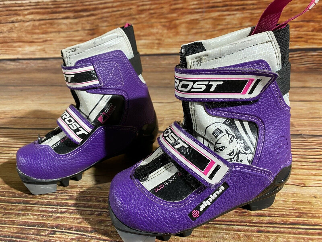 Alpina Frost Kids Nordic Cross Country Ski Boots Size EU25 US8.5 for NNN A-386