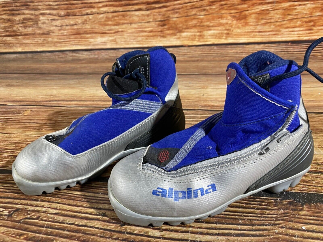 Alpina St11j Kids Nordic Cross Country Ski Boots Size EU34 US3 NNN A-647