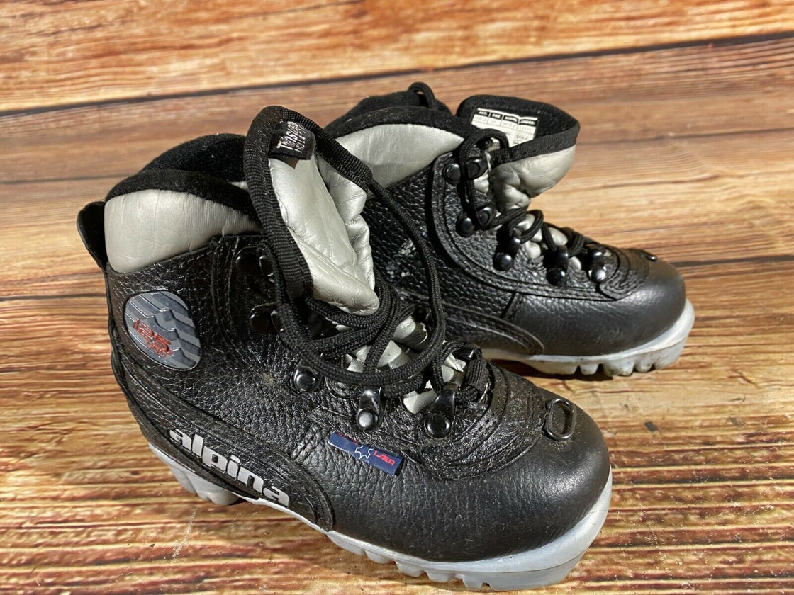 Alpina 125 Kids Nordic Cross Country Ski Boots Size EU26 US9 NNN A-514