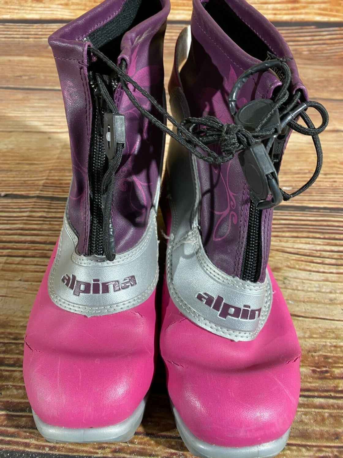Alpina Frost Kids Nordic Cross Country Ski Boots Size EU37 US5.5 for NNN A-190