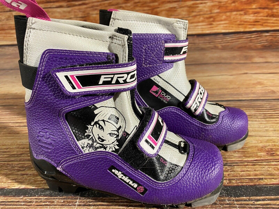 Alpina Frost Kids Nordic Cross Country Ski Boots Size EU31 US12.5 NNN A-989