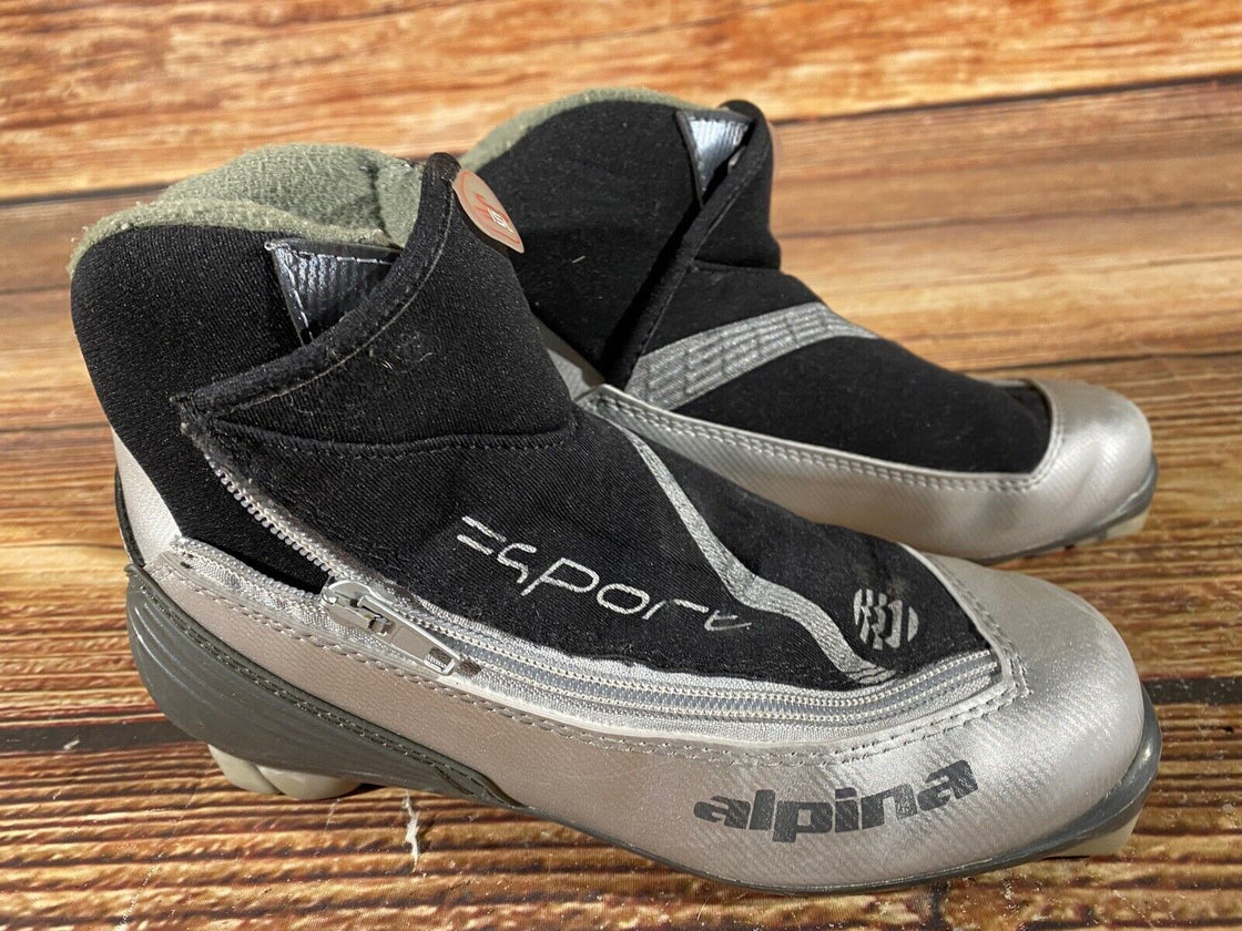 Alpina SP15L Kids Nordic Cross Country Ski Boots Size EU37 US5 NNN A-954