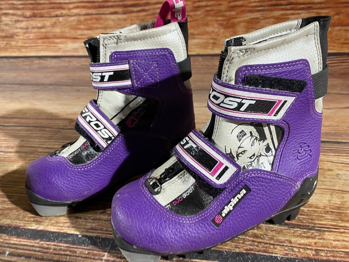 Alpina Frost Kids Nordic Cross Country Ski Boots Size EU28 US10.5 NNN A-1015