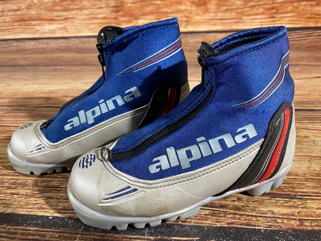 Alpina ST10jr Kids Nordic Cross Country Ski Boots Size EU31 US12.5 NNN A-942