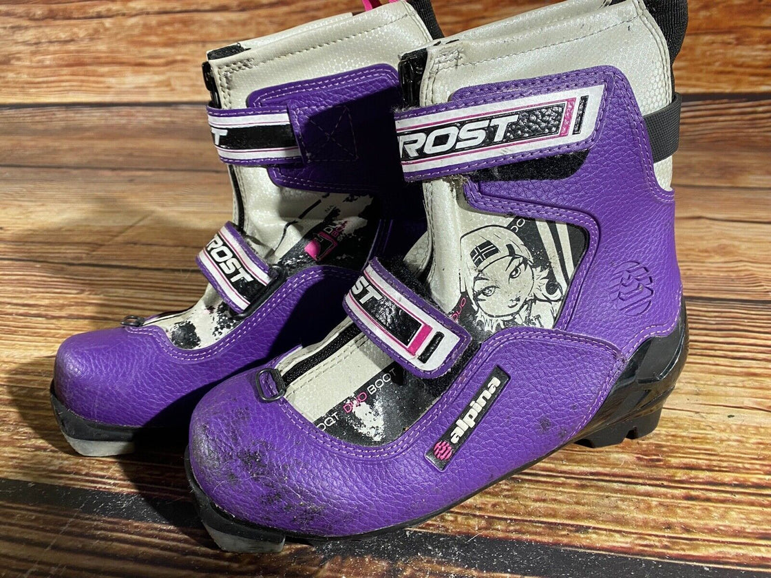 Alpina Frost Kids Nordic Cross Country Ski Boots Size EU34 US3 NNN A-958