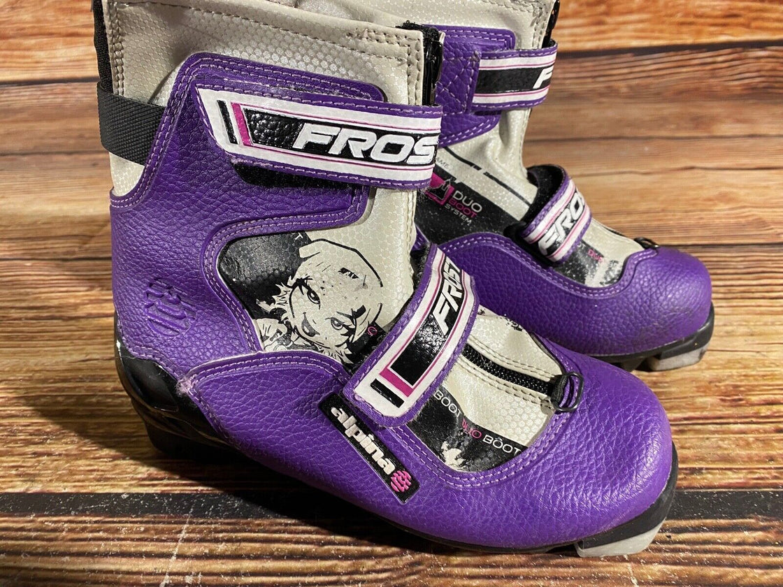 Alpina Frost Kids Nordic Cross Country Ski Boots Size EU34 US3 NNN A-958