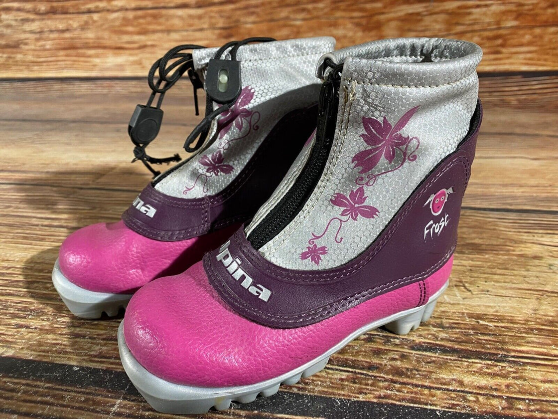 Alpina Frost Kids Nordic Cross Country Ski Boots Size EU27 US9.5 NNN A-990