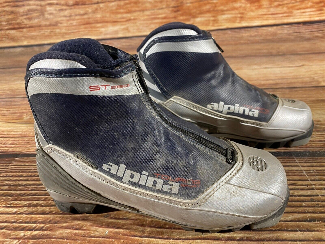 Alpina ST28G Kids Nordic Cross Country Ski Boots Size EU35 US3.5 NNN A-845