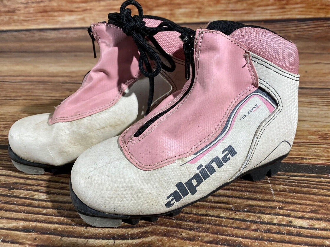 Alpina Touring Kids Nordic Cross Country Ski Boots Size EU31 US12.5 NNN A-745