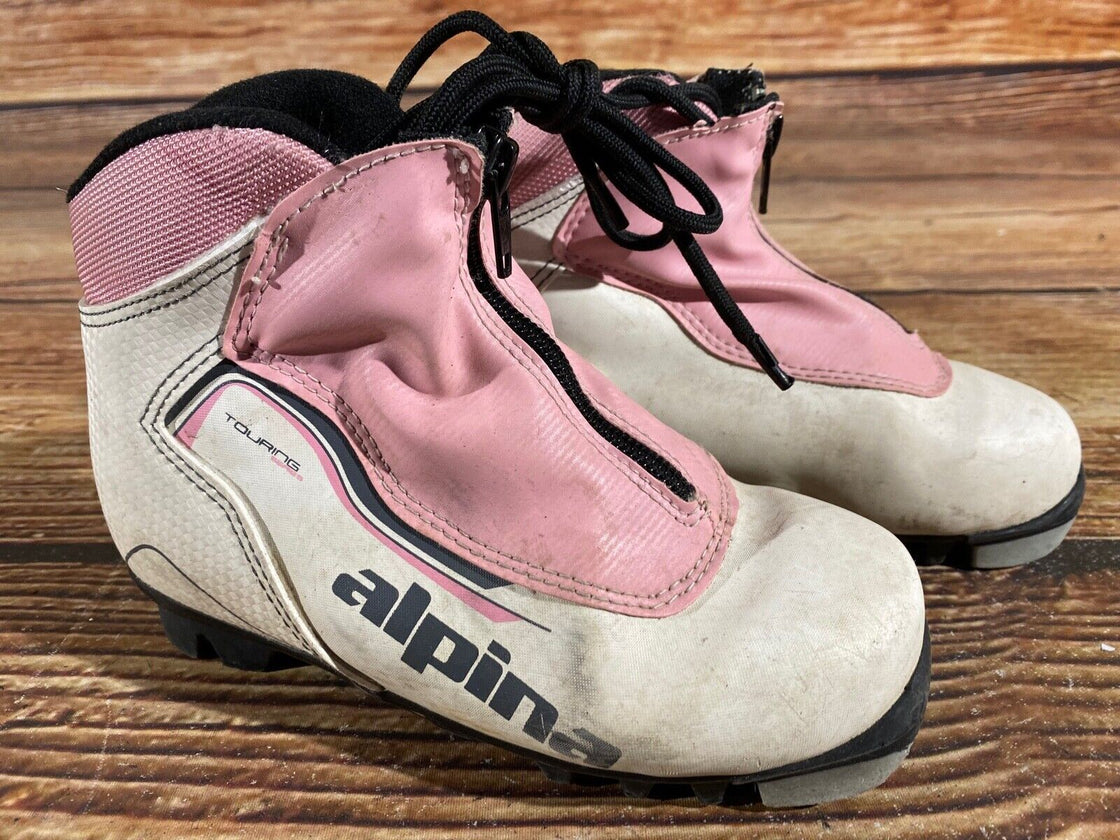 Alpina Touring Kids Nordic Cross Country Ski Boots Size EU31 US12.5 NNN A-745