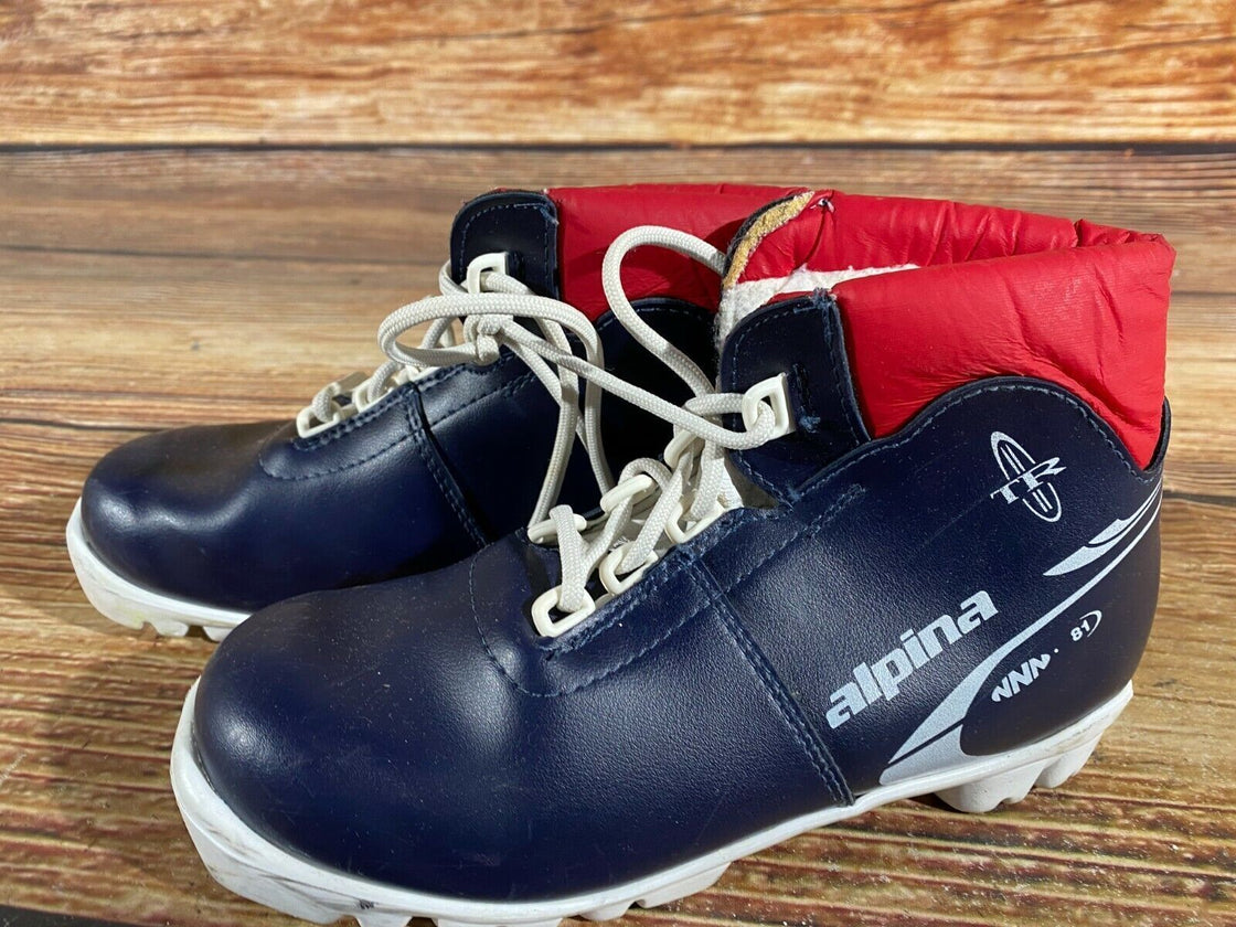 Alpina 80 Nordic Cross Country Ski Boots Kids Size EU34 US3 for NNN A-446