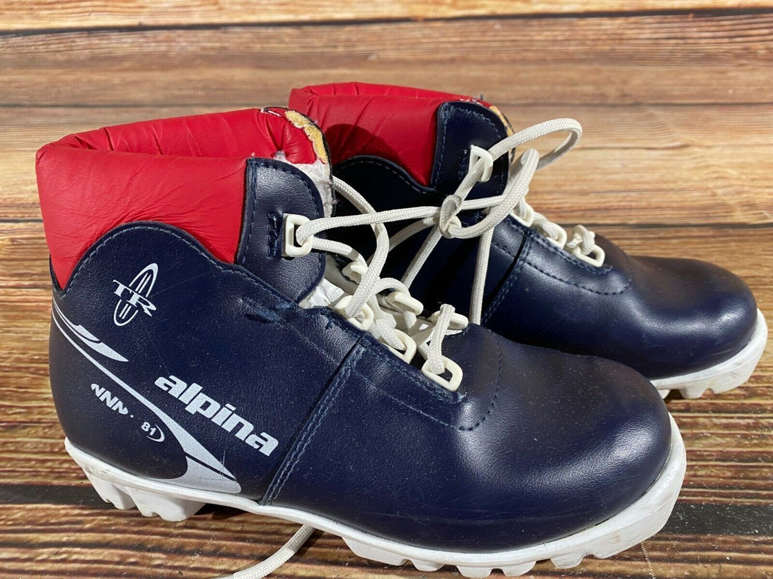 Alpina 80 Nordic Cross Country Ski Boots Kids Size EU34 US3 for NNN A-446