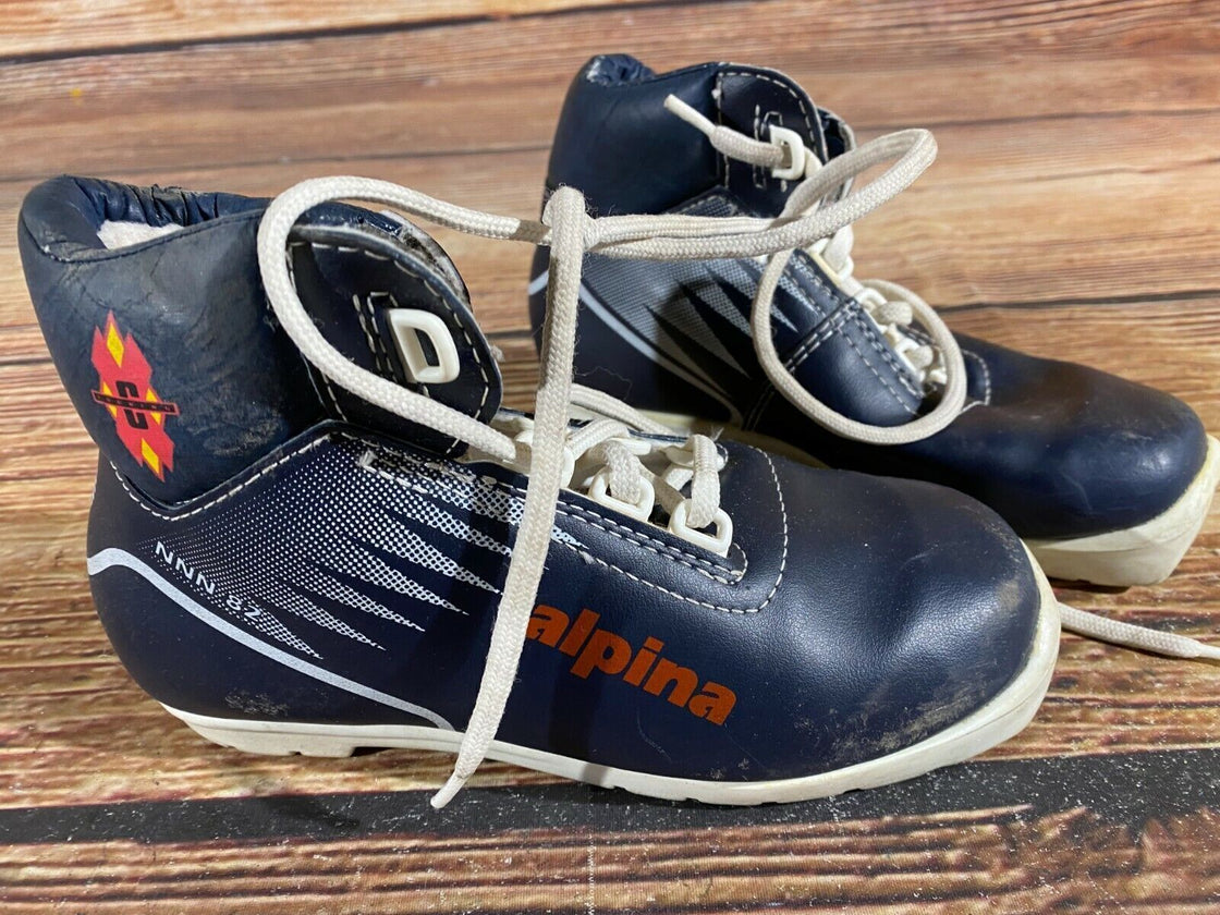 Alpina 82 Kids Nordic Cross Country Ski Boots Size EU33 US2 for NNN A-274