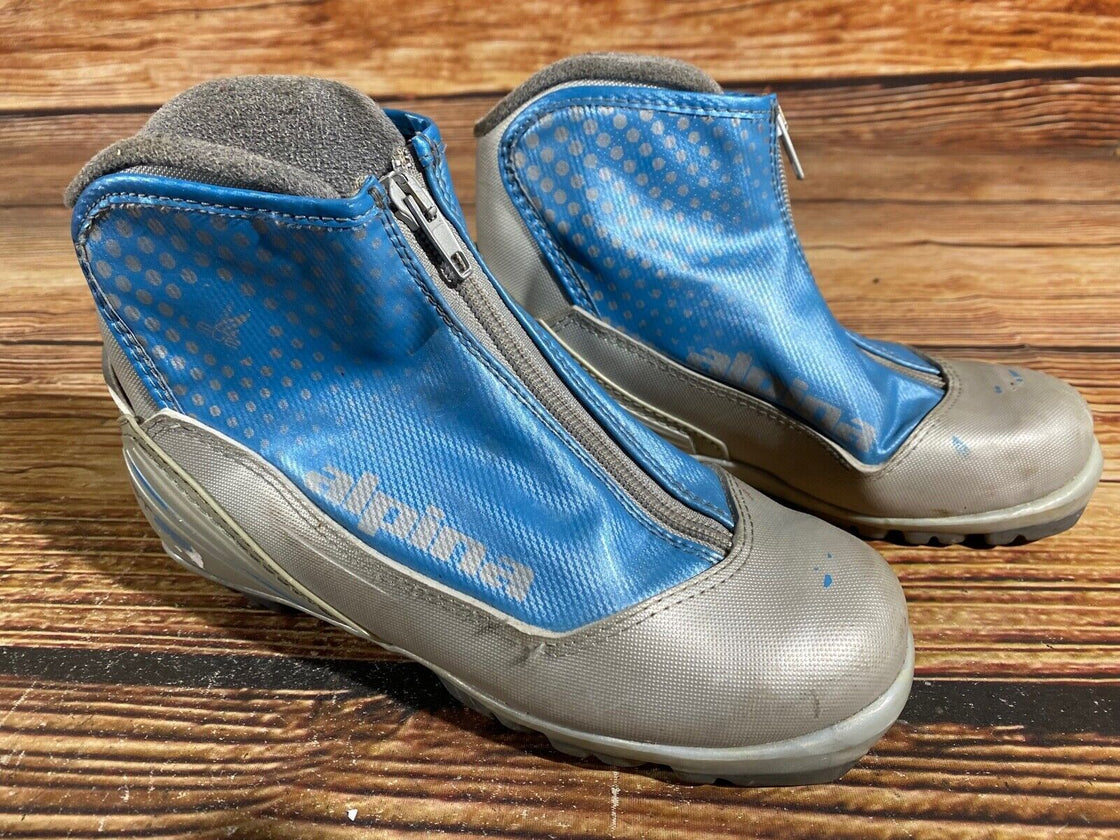 Alpina ST25L Kids Nordic Cross Country Ski Boots Size EU35 US3.5 NNN A-720