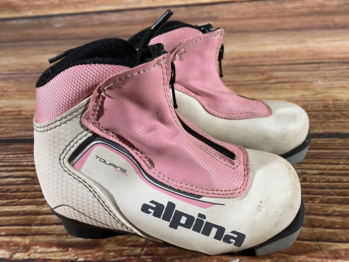 Alpina Touring Kids Nordic Cross Country Ski Boots Size EU26 US9 NNN A-853