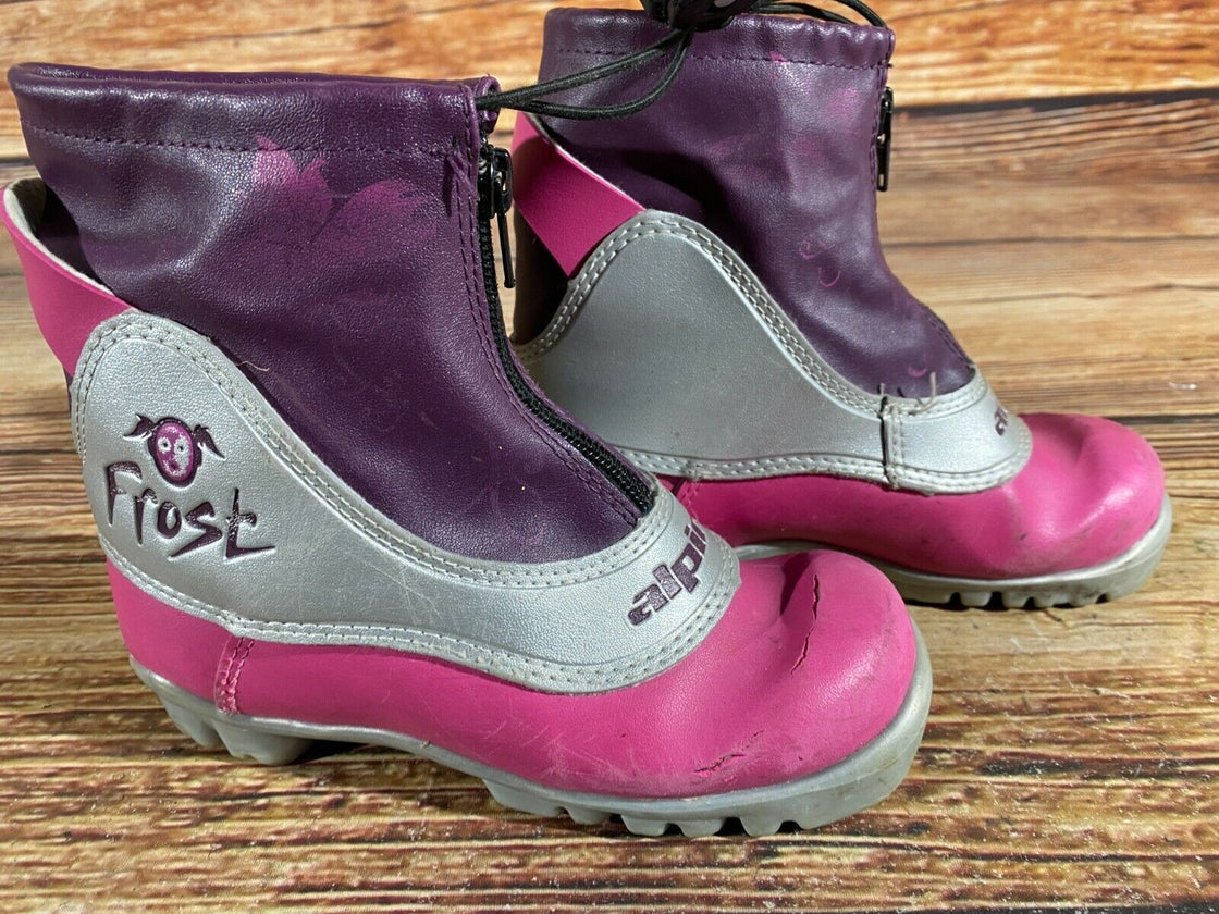 Alpina Frost Kids Nordic Cross Country Ski Boots Size EU31 US12.5 for NNN A-259