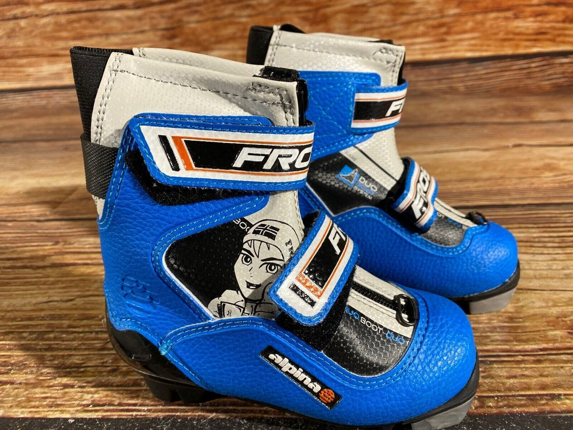 Alpina Frost Kids Nordic Cross Country Ski Boots Size EU26 US9 NNN A-858
