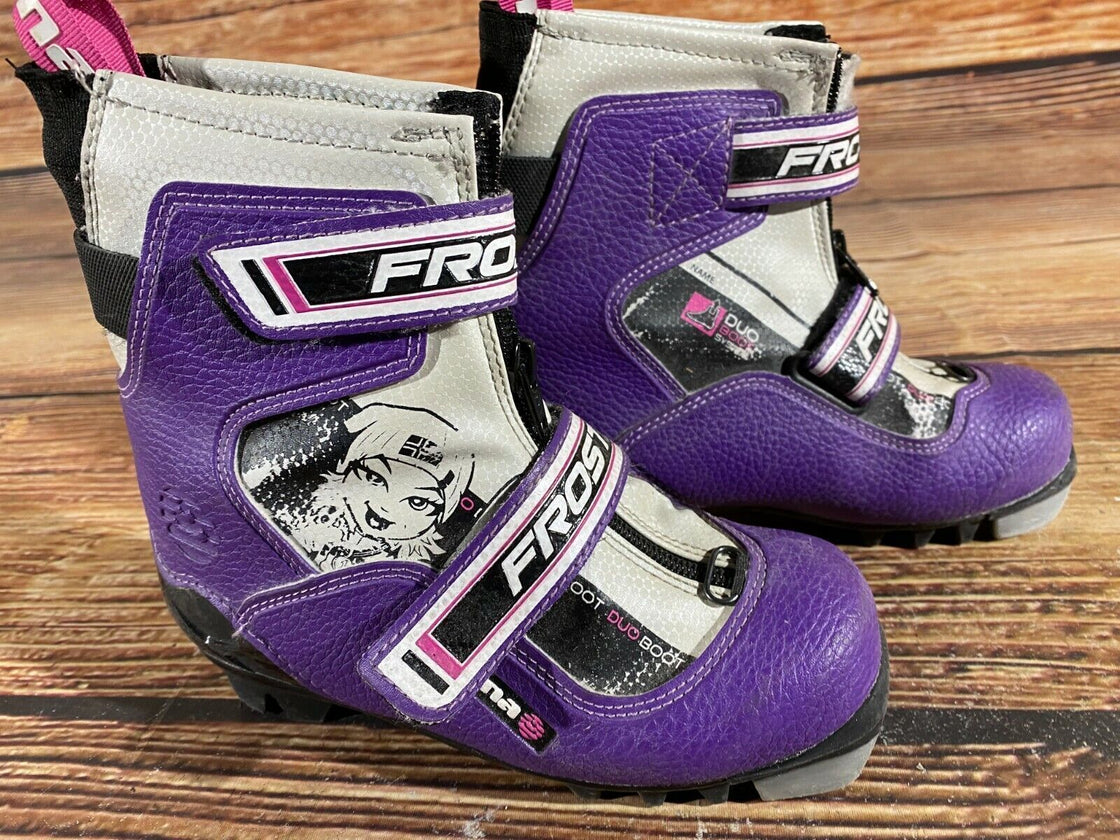 Alpina Frost Kids Nordic Cross Country Ski Boots Size EU31 US12.5 for NNN A-337