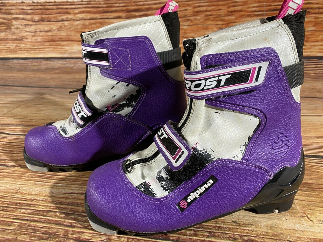 Alpina Frost Kids Nordic Cross Country Ski Boots Size EU34 US3 for NNN A-295