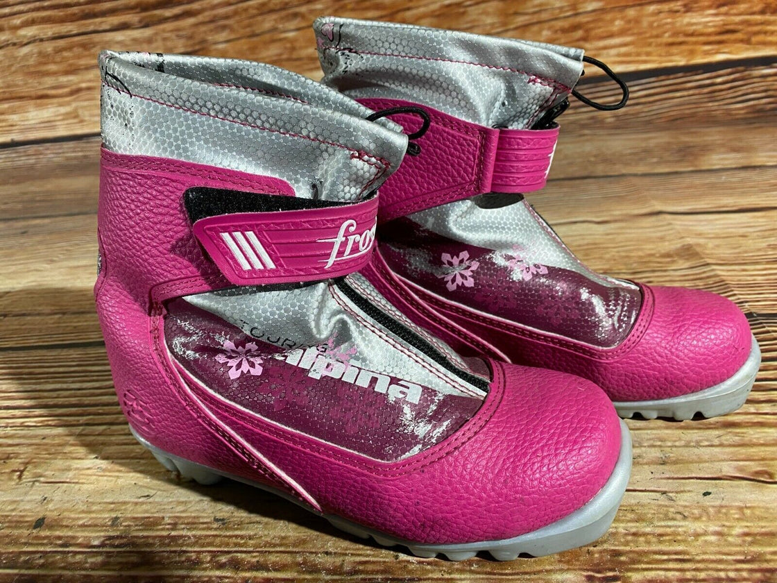Alpina Frost Kids Nordic Cross Country Ski Boots Size EU34 US3 NNN A-496