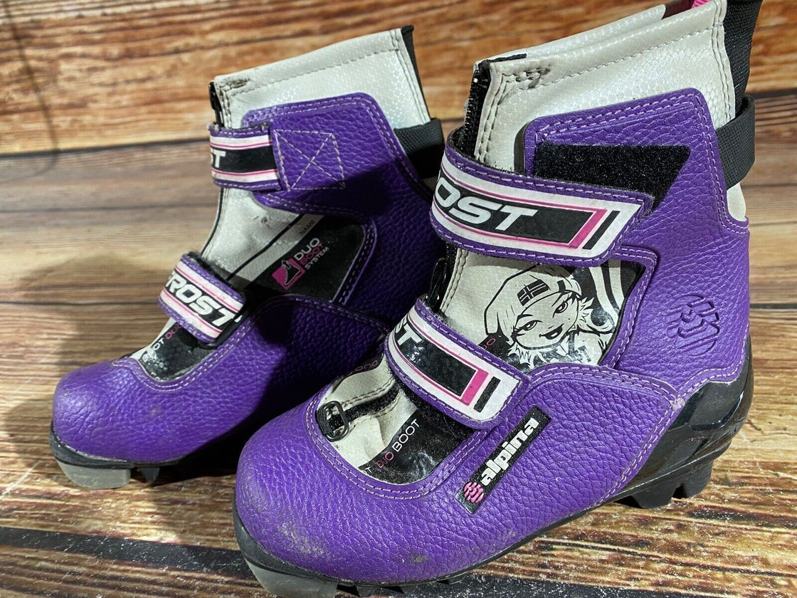 Alpina Frost Kids Nordic Cross Country Ski Boots Size EU30 US12 NNN A-1017
