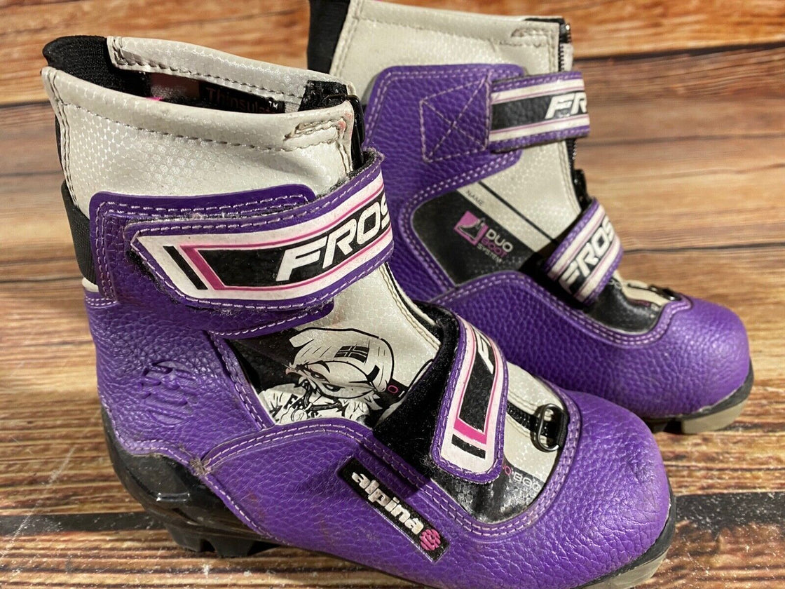 Alpina Frost Kids Nordic Cross Country Ski Boots Size EU30 US12 NNN A-1017